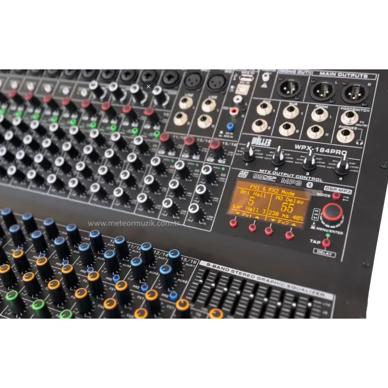 Woller WPX-164PRO 16-kanal Powermixer 4x1300W Çift-Efekt