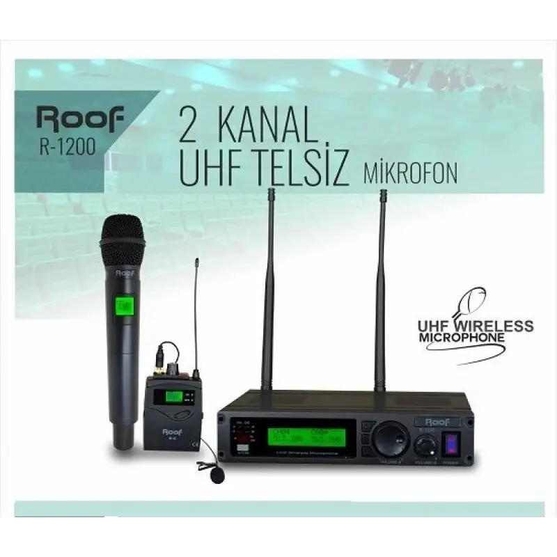 ROOF R-1200 El+Yaka Kablosuz Mikrofon Seti