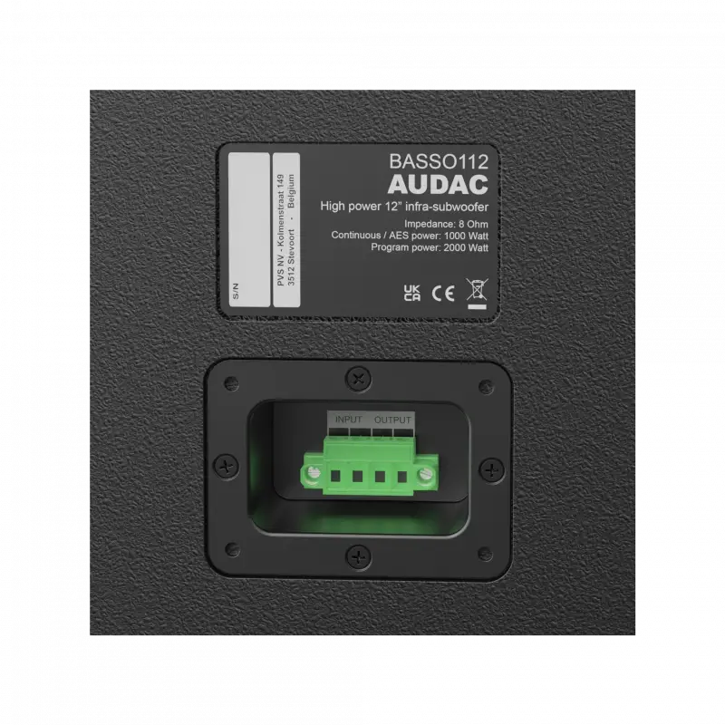 Audac BASSO112 12 Pasif Infra-Subwoofer 2000W 124dB SPL (Siyah)