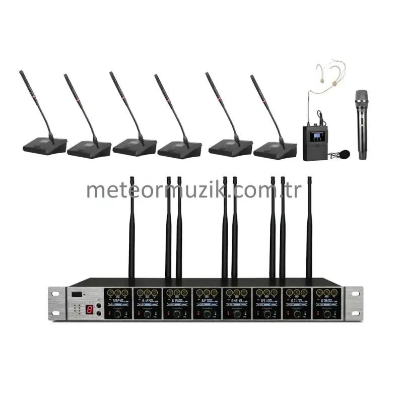 K.Meister UW-3800 8 Mikrofonlu Kablosuz Set (Kendi Setini Oluştur )