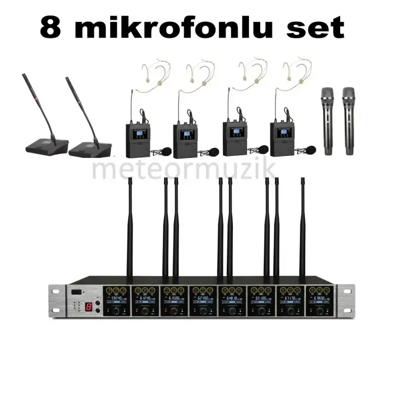 K.Meister UW-3800 8 Mikrofonlu Kablosuz Set (Kendi Setini Oluştur )