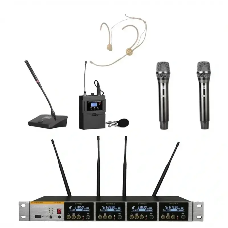 K.Meister UW-3400 BUNDLE 4 Mikrofonlu Kablosuz Mikrofon Seti