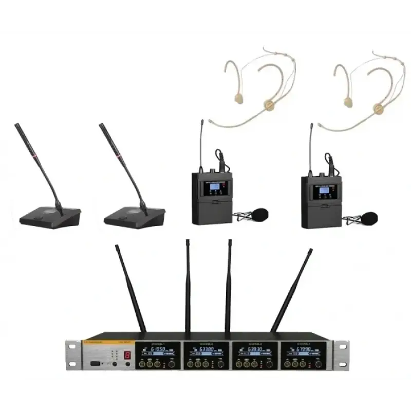 K.Meister UW-3400 BUNDLE 4 Mikrofonlu Kablosuz Mikrofon Seti