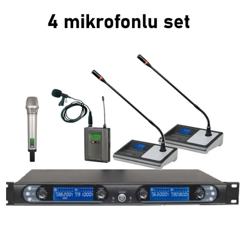 Machtig M-4000 BUNDLE 4 Mikrofonlu Kablosuz Set (Kendi Setini Oluştur )