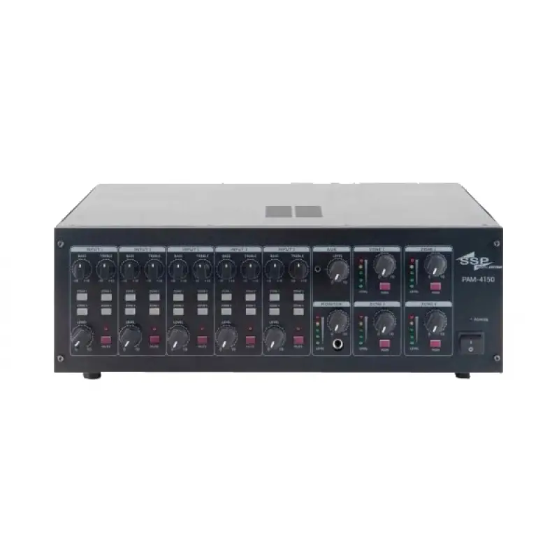 SSP PAM 4150 QUAD 4x150W/100V, 4 Zone Matrix Mikser Amfi