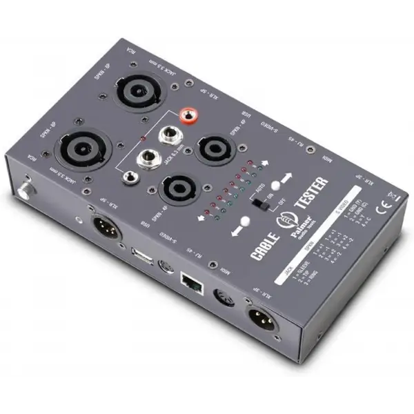 Palmer AHMCTXL V2 Multi Kanal Kablo Test Cihazı, ( XLR, TS, TRS, Speakon, RCA, DIN/MIDI, USB, RJ-45, S-Video )