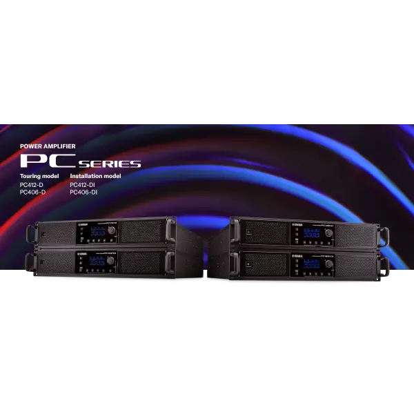Yamaha PC412-DI DANTE Power Amfi 4x1200W at 8-ohm,  100V/70V, 16ch Dante