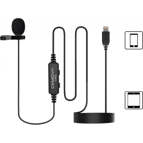 CKMOVA LCM2L Iphone Ipad ve IOS için Lightning Girişli Yaka Mikrofonu
