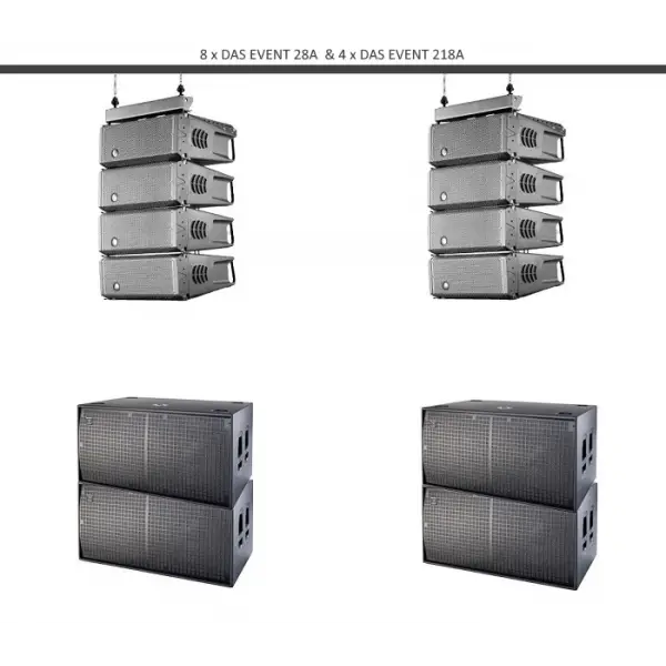 DAS AUDIO EVENT SET 8 x Event28A + 4 x Event-218A + 2 x Fly Bar Line Array Set (SKU:26082)