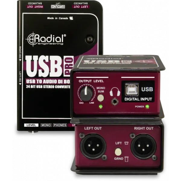 Radial USB-Pro Di-box for Stereo USB Laptop