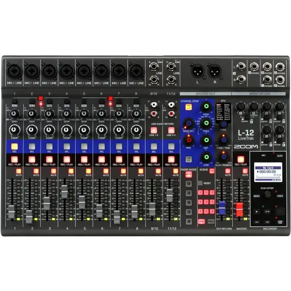 Zoom LiveTrak L12 12-Kanal Dijital Mikser, Recorder