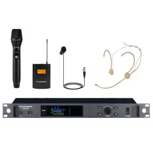 K.Meister UW-4020 EL + Yaka + Headset Full Size Kablosuz Mikrofon Seti, Gerçek Diversity, 300 metre mesafe