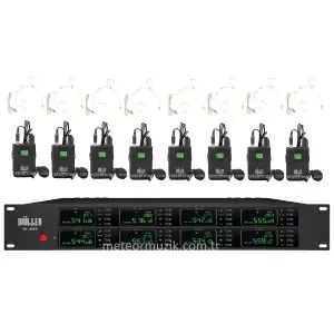 Wöller W-8002 8 Yaka + 8 Headset Kablosuz Mikrofon Seti (8li set)