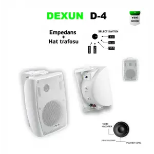 DEXUN D-4T 4 inç Duvar Hoparlörü 32W/100V 8-ohm/150W (adet)