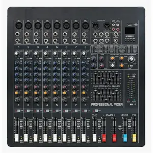 Globe GM82FX 8-kanal Live Mikser, Çift efekt, Kayıt, USB, Bluetooth