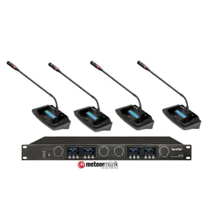 HTDZ 640680 4 Kürsü Mikrofonlu Kablosuz Set