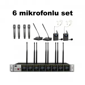 K.Meister UW-3600 6 Mikrofonlu Kablosuz Set (Bundle)