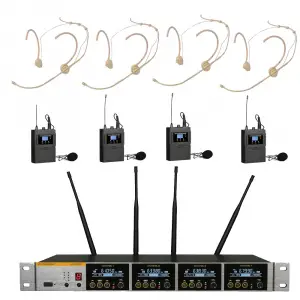 K.Meister UW-3440 4 Headset + 4 Yaka Mikrofonlu Kablosuz Set