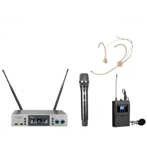 K.Meister UW-202EYH EL+HEADSET Kablosuz Mikrofon Seti | 2x380 Kanal | Anti-Feedback