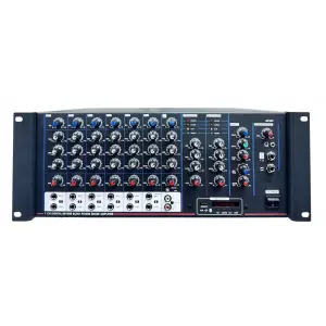 METEOR WORK-1000T USB Mikser Amfi 2x500W/100V, 6 Mic/Line Reverb, Echo