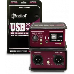 Radial USB-Pro Di-box for Stereo USB Laptop