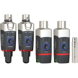 Xvive XV-U35D Kablosuz Mikrofon Sistemi - Çift Mikrofon için Alıcı + Verici Set, Kablolu Mikrofonu Kablosuza çevirici