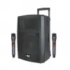 Wöller W-1230 DSP 12 Mobil Hoparlör | 400W Hoparlör | Çift El Kablosuz Mikrofonlu | USB, Bluetooth