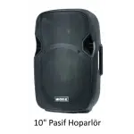 Mickle MP1012 2x10 inç Akülü Mobil Çift Hoparlörlü Ses Sistemi, Çift Mikrofon, 600/1200W 99 Dijital Efekt, Bluetooth