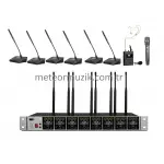K.Meister UW-3825 8 Mikrofonlu Kablosuz Mikrofon Seti, 6 masa + 1 El + 1 Yaka + 1 Headset