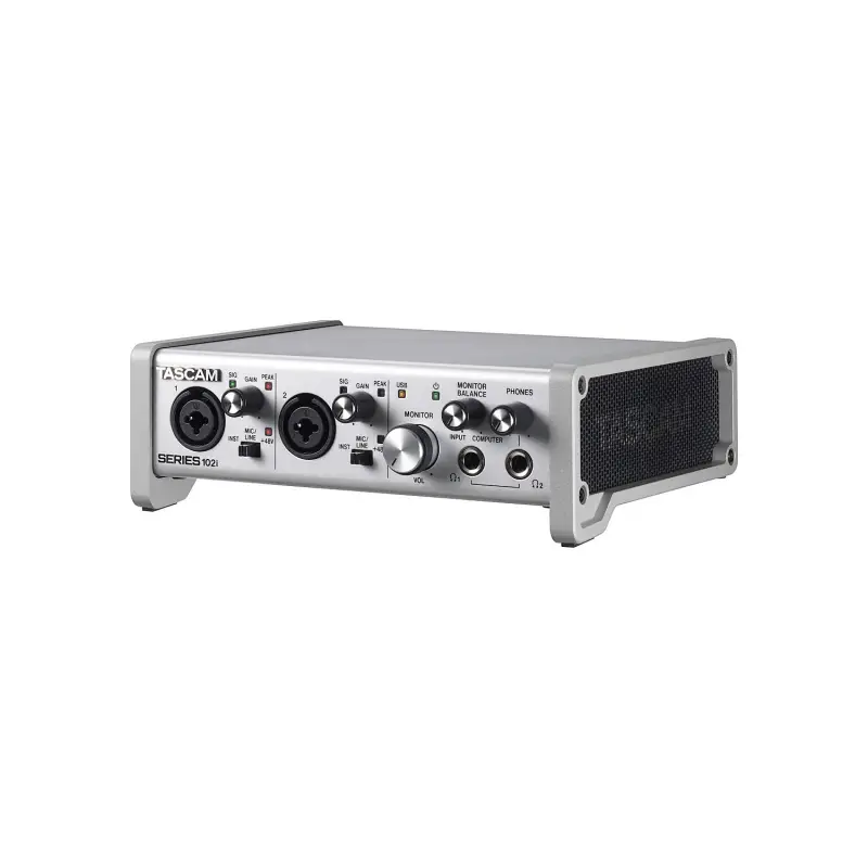Tascam SERIES 102I USB-2.0 Audio-/MIDI-Interface, 10 In (2 Analog + 1 SMUX) and 2 Out, MIDI, DSP-MIxer