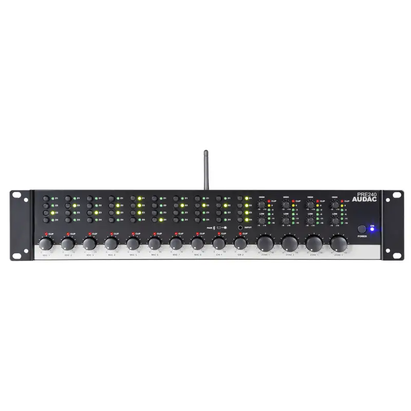 Audac PRE240 | 4-zone 10-kanal Stereo Preamplifier Mixer | Bluetooth 4.2