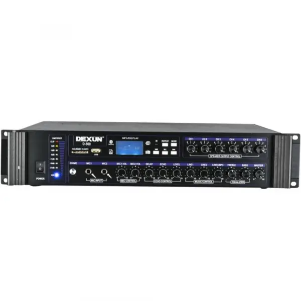 DEXUN D500 Mikser Amfi 350W/100V 6-volüm kontrol, USB/BT
