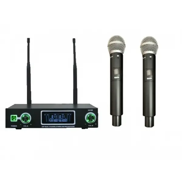 Mickle U-2100EE Çift EL Kablosuz Mikrofon Seti, 2x50 Kanal