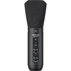 Tascam TM-250U USB Condenser Mikrofon for personal Podcasting , Super-cardioid , Headphone out, Samplerate 16 Bit/44,1kHz o. 48kHz