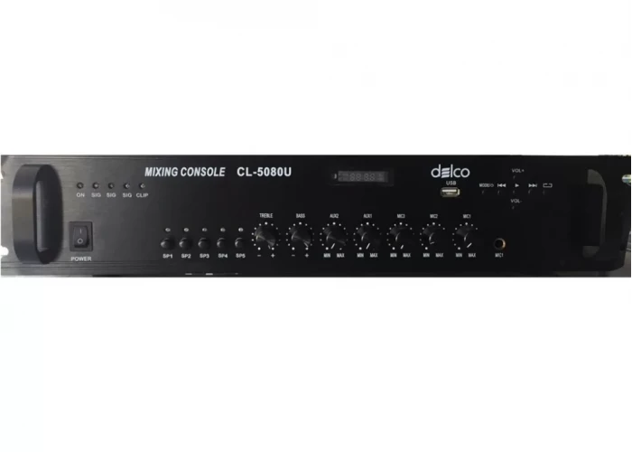 Delco CL-5080U 5 Kanal 80W/100V Mikser Amfi ,Usb / Fm / Bluetooth (kutusuz / az kullanılmış)