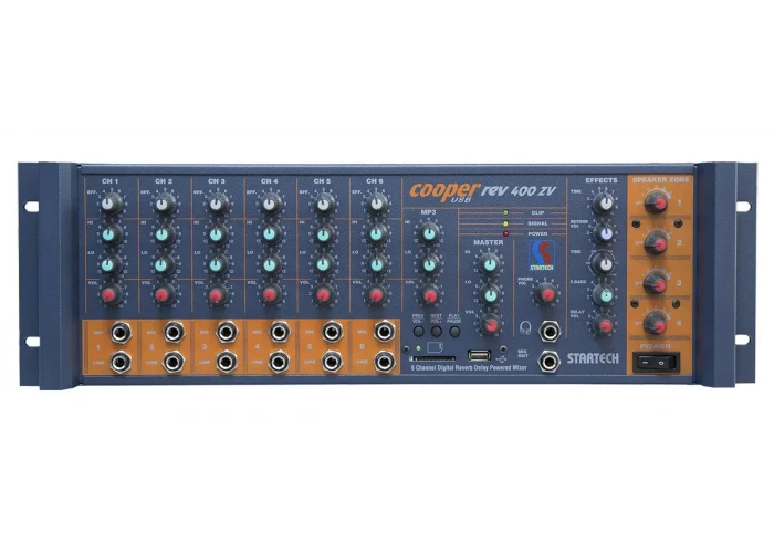 Startech COOPER REV 300 USB Mikser Amfi 6 input 300W/4-ohm, Echo & Reverb, İÇ+DIŞ