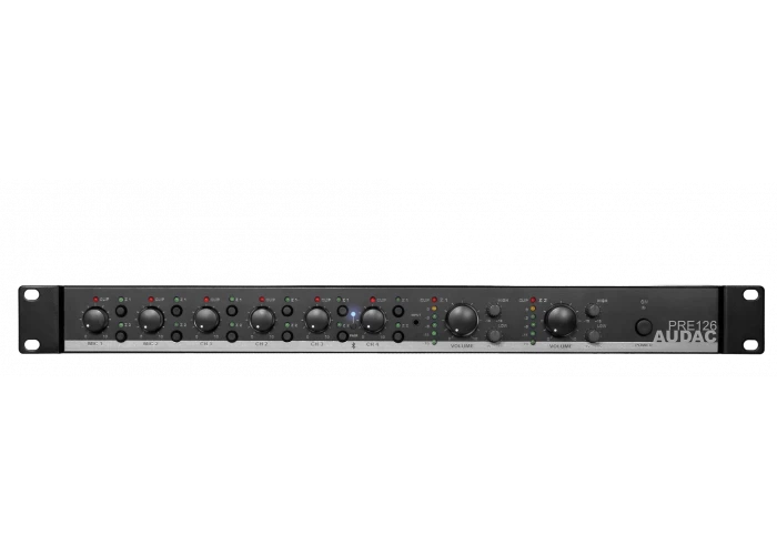 Audac PRE126 | 2-zone 6-kanal Stereo Preamplifier Mixer | Bluetooth 4.2
