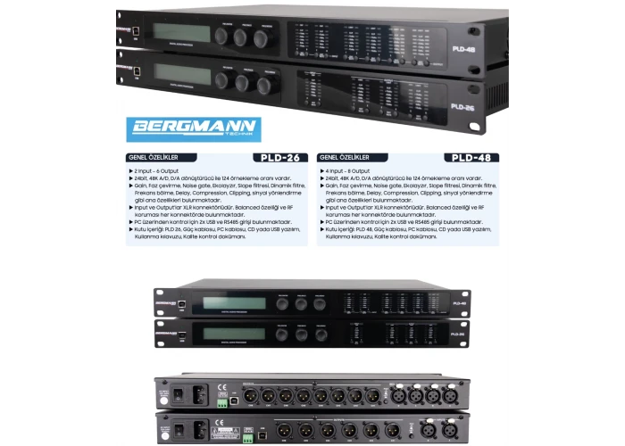 Bergmann PLD-48 4x8 4 Giriş / 8 Çıkış Dijital DSP Processor