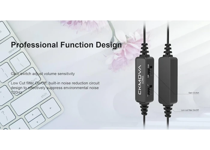 CKMOVA LCM2L Iphone Ipad ve IOS için Lightning Girişli Yaka Mikrofonu