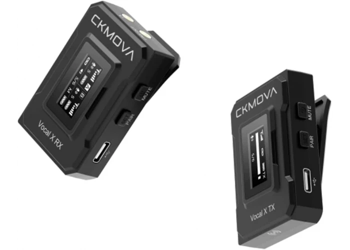 CKMOVA Vocal X V1 Ultra kompakt 2,4 GHz Tek Yaka Kablosuz Mikrofon Seti