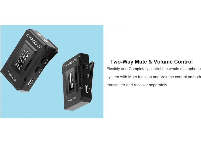 CKMOVA Vocal X V1 Ultra kompakt 2,4 GHz Tek Yaka Kablosuz Mikrofon Seti
