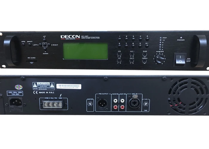 DECON DP-100T Programlanabilir Zaman ayarlı Mikser Amfi 100W/100V