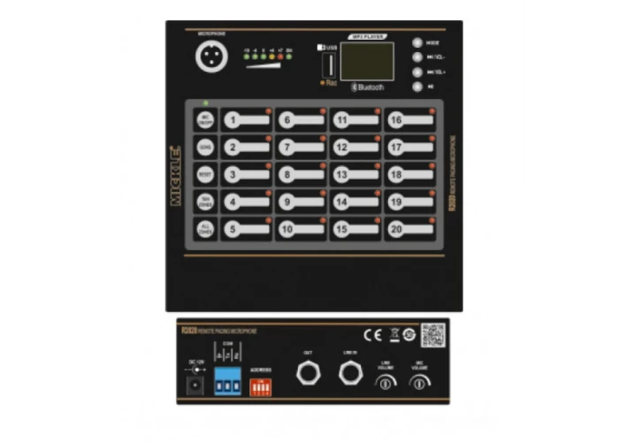 Mickle R2020 MP3 20-zone Anons Mikrofonu RJ45, USB,SD, Bluetooth Player