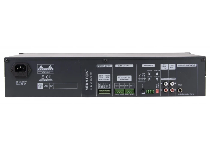 Mikafon DC200 Mixer Ampli 260W/100V , EMC, USB Player,