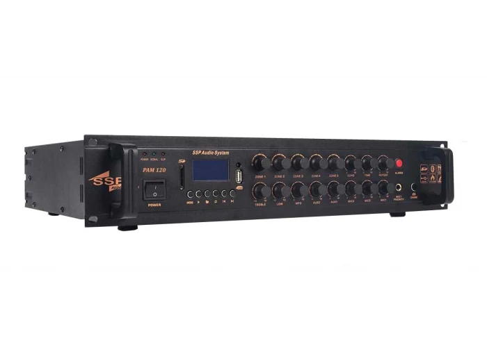 SSP PAM 120 120W/100V, 5-zone Mikser Amfi | USB Bluetooth FM