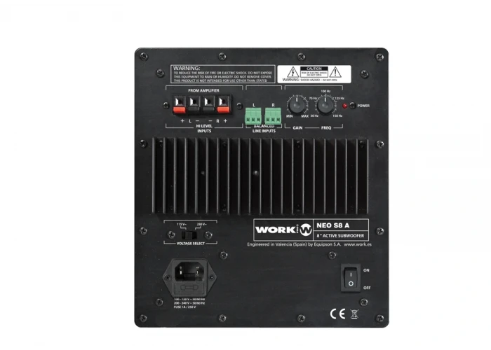 Work NEO-S8A 8 inç Slim Duvara Monte Aktif Subwoofer 120W