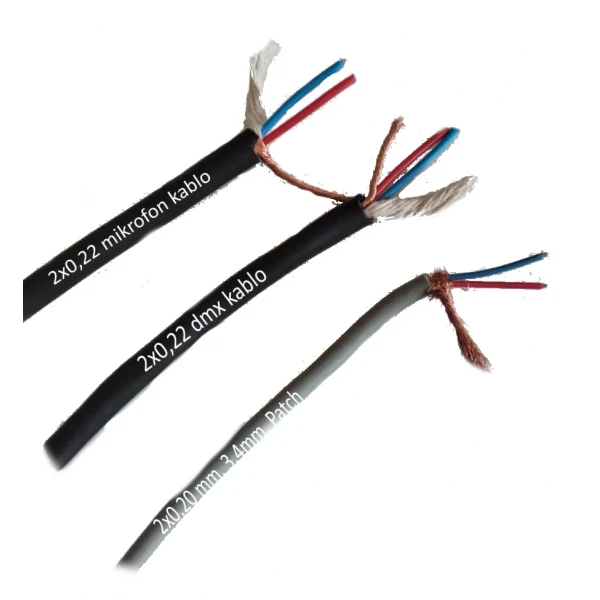 Denox DNX-BA 20 İnce Mikrofon Sinyal Kablosu 2x0,20 mm. 3.4mm. dış çap (47 metre)