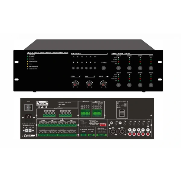 Dexun 34089 Router 600W 8-Zone EVAC EN54-16 Sertifikalı, Acil Anons Sistemi Genişletici