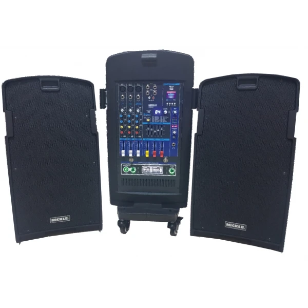 Mickle MPB210 2x10 Şarjlı Taşınabilir Çift Hoparlörlü Mikrofonlu Ses Sistemi Seti USB Bluetooth