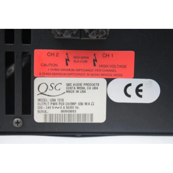 QSC USA 1310 2x650W/4-ohm Power Amplifier 2x1000W/2-ohm Toroid Trafo crossoverli